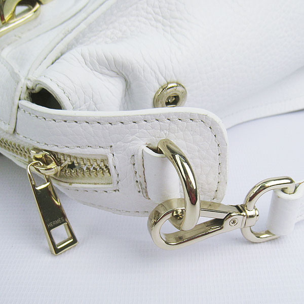 Replica Hermes New Arrival Double-duty leather handbag White 60669